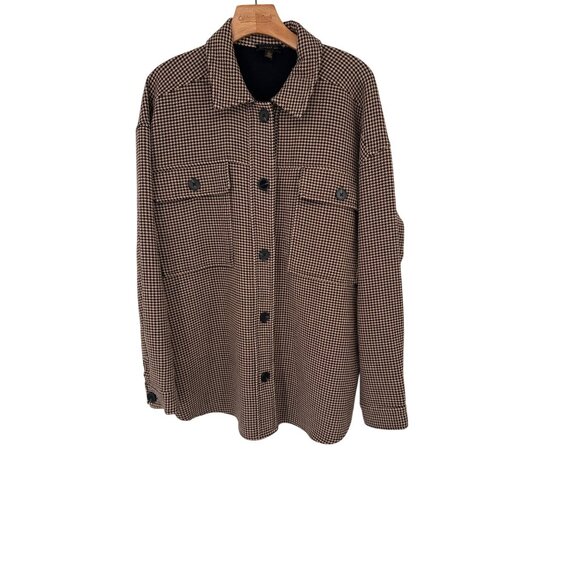 Current Air Los Angeles womens size Xl Houndstooth Shacket shirt jacket - Picture 2 of 8
